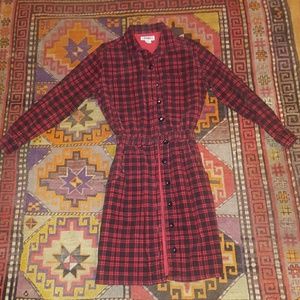 Vintage Plaid Flannel Dress